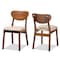Baxton Studio Damara Mid-Century Modern Sand Fabric and Walnut Brown Finished Wood 2-Piece Dining Chair Set 183-11646-Zoro - alternate 1